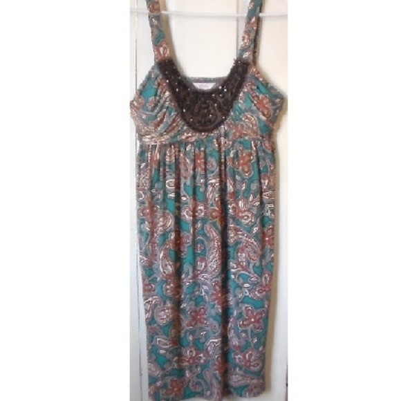 Beaded Paisley Dress By "Candie's" - Picture 1 of 3